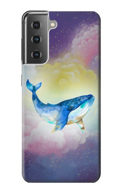 W3802 Dream Whale Pastel Fantasy Hülle Schutzhülle Taschen und Leder Flip für Samsung Galaxy S21 Plus 5G, Galaxy S21+ 5G