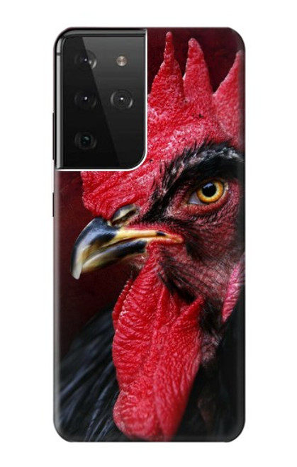 W3797 Chicken Rooster Hülle Schutzhülle Taschen und Leder Flip für Samsung Galaxy S21 Ultra 5G