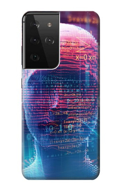 W3800 Digital Human Face Hülle Schutzhülle Taschen und Leder Flip für Samsung Galaxy S21 Ultra 5G