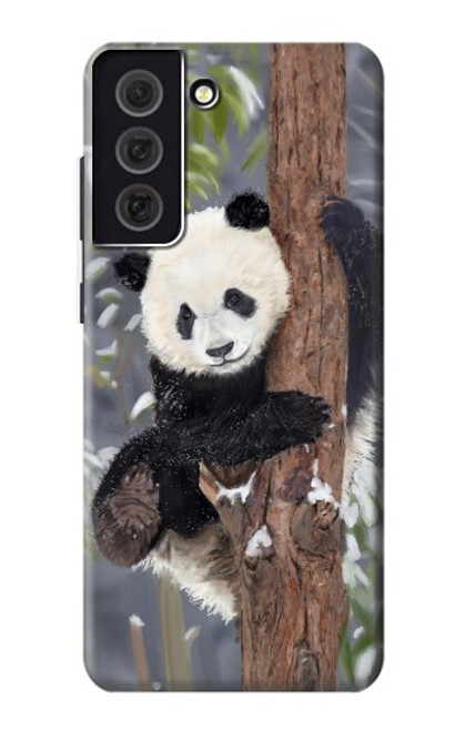 W3793 Cute Baby Panda Snow Painting Hülle Schutzhülle Taschen und Leder Flip für Samsung Galaxy S21 FE 5G
