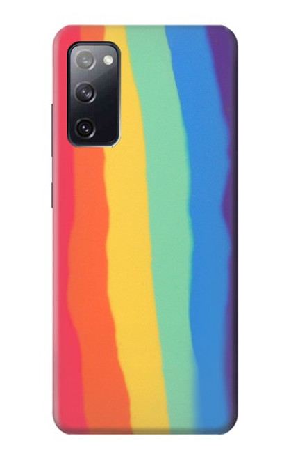 W3799 Cute Vertical Watercolor Rainbow Hülle Schutzhülle Taschen und Leder Flip für Samsung Galaxy S20 FE