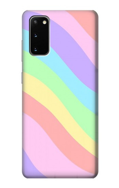 W3810 Pastel Unicorn Summer Wave Hülle Schutzhülle Taschen und Leder Flip für Samsung Galaxy S20