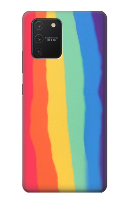 W3799 Cute Vertical Watercolor Rainbow Hülle Schutzhülle Taschen und Leder Flip für Samsung Galaxy S10 Lite