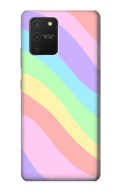 W3810 Pastel Unicorn Summer Wave Hülle Schutzhülle Taschen und Leder Flip für Samsung Galaxy S10 Lite