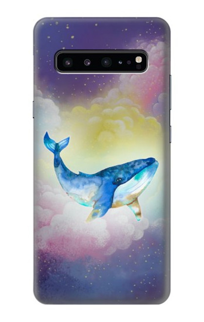 W3802 Dream Whale Pastel Fantasy Hülle Schutzhülle Taschen und Leder Flip für Samsung Galaxy S10 5G