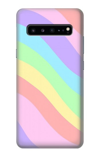 W3810 Pastel Unicorn Summer Wave Hülle Schutzhülle Taschen und Leder Flip für Samsung Galaxy S10 5G