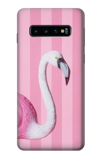 W3805 Flamingo Pink Pastel Hülle Schutzhülle Taschen und Leder Flip für Samsung Galaxy S10