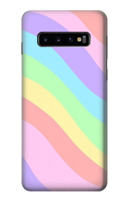 W3810 Pastel Unicorn Summer Wave Hülle Schutzhülle Taschen und Leder Flip für Samsung Galaxy S10