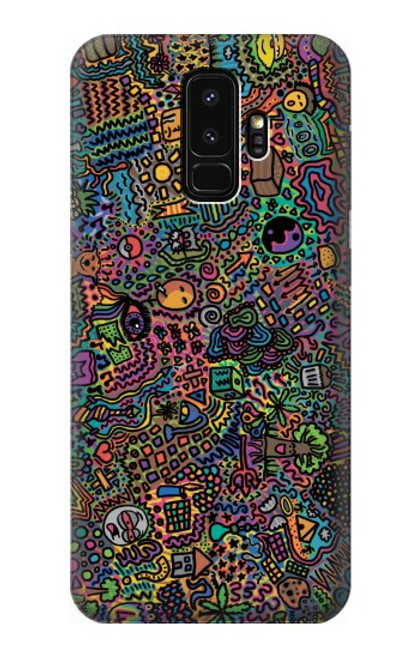 W3815 Psychedelic Art Hülle Schutzhülle Taschen und Leder Flip für Samsung Galaxy S9 Plus