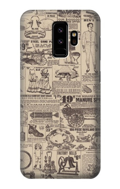 W3819 Retro Vintage Paper Hülle Schutzhülle Taschen und Leder Flip für Samsung Galaxy S9