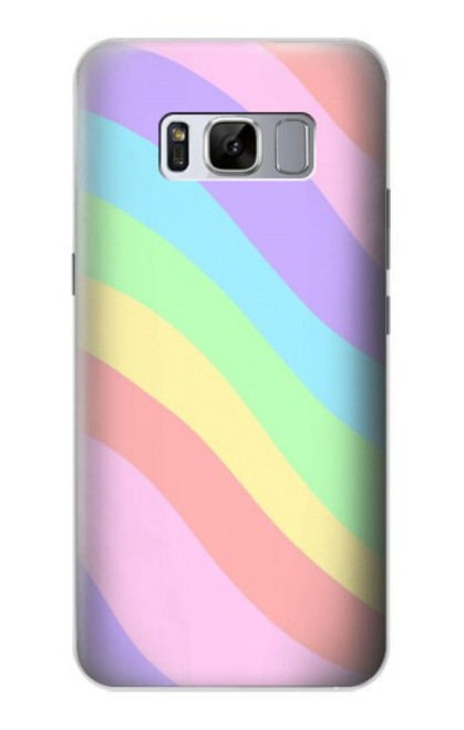 W3810 Pastel Unicorn Summer Wave Hülle Schutzhülle Taschen und Leder Flip für Samsung Galaxy S8