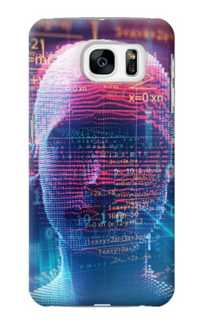W3800 Digital Human Face Hülle Schutzhülle Taschen und Leder Flip für Samsung Galaxy S7