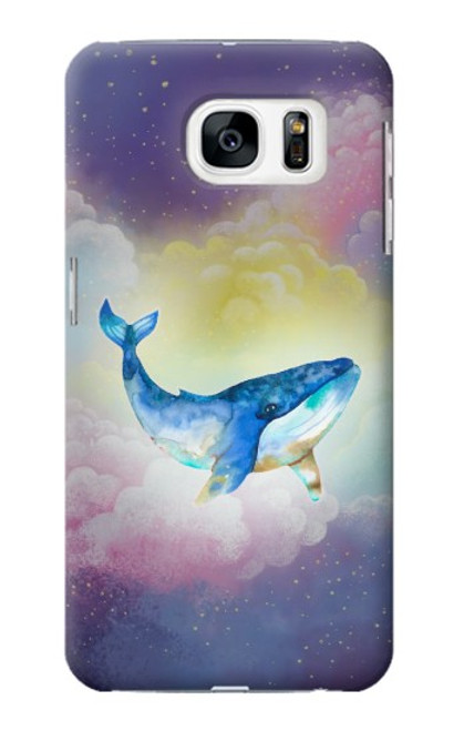 W3802 Dream Whale Pastel Fantasy Hülle Schutzhülle Taschen und Leder Flip für Samsung Galaxy S7