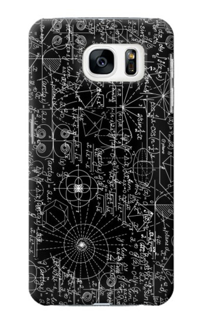W3808 Mathematics Blackboard Hülle Schutzhülle Taschen und Leder Flip für Samsung Galaxy S7