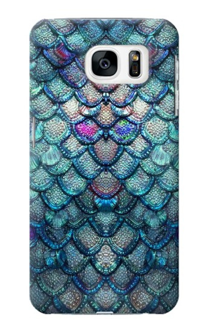 W3809 Mermaid Fish Scale Hülle Schutzhülle Taschen und Leder Flip für Samsung Galaxy S7