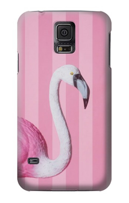 W3805 Flamingo Pink Pastel Hülle Schutzhülle Taschen und Leder Flip für Samsung Galaxy S5