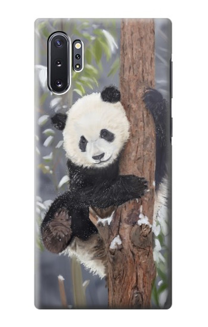W3793 Cute Baby Panda Snow Painting Hülle Schutzhülle Taschen und Leder Flip für Samsung Galaxy Note 10 Plus