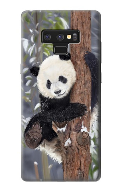 W3793 Cute Baby Panda Snow Painting Hülle Schutzhülle Taschen und Leder Flip für Note 9 Samsung Galaxy Note9