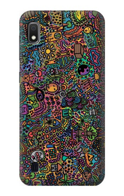 W3815 Psychedelic Art Hülle Schutzhülle Taschen und Leder Flip für Samsung Galaxy A10