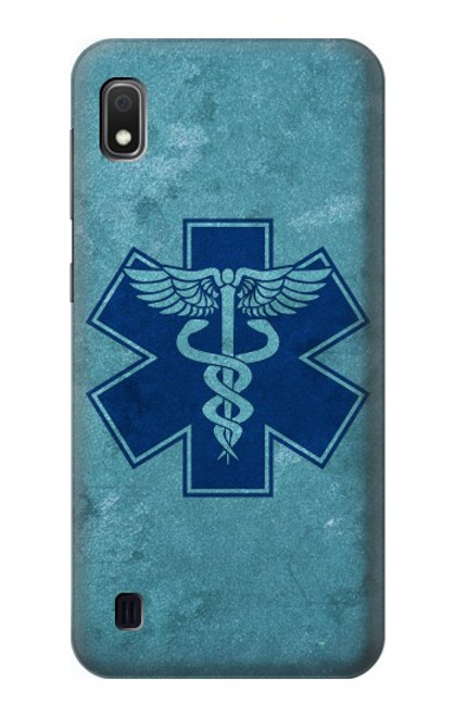 W3824 Caduceus Medical Symbol Hülle Schutzhülle Taschen und Leder Flip für Samsung Galaxy A10