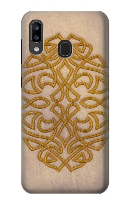 W3796 Celtic Knot Hülle Schutzhülle Taschen und Leder Flip für Samsung Galaxy A20, Galaxy A30