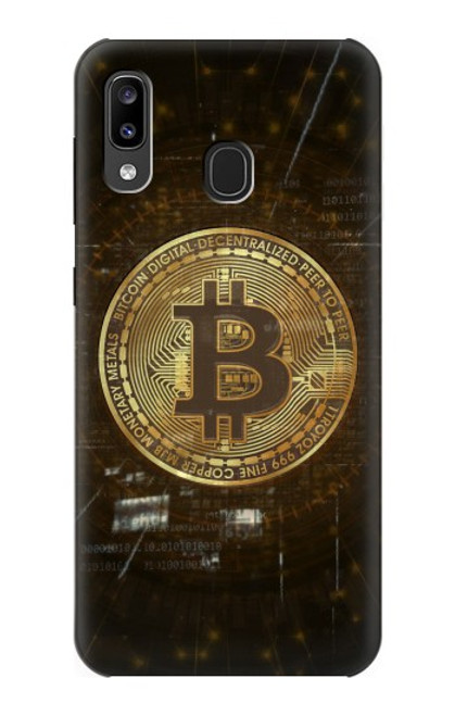 W3798 Cryptocurrency Bitcoin Hülle Schutzhülle Taschen und Leder Flip für Samsung Galaxy A20, Galaxy A30