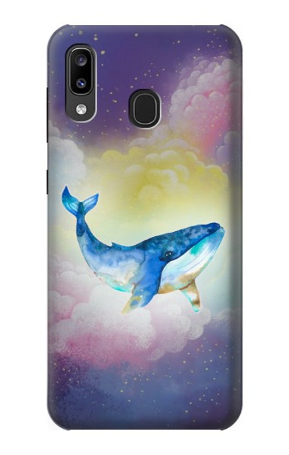 W3802 Dream Whale Pastel Fantasy Hülle Schutzhülle Taschen und Leder Flip für Samsung Galaxy A20, Galaxy A30