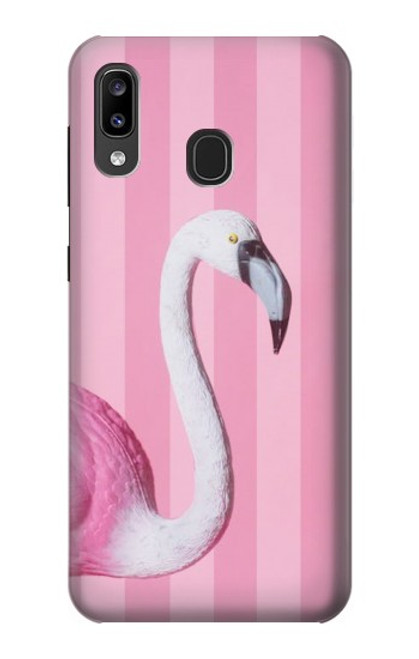 W3805 Flamingo Pink Pastel Hülle Schutzhülle Taschen und Leder Flip für Samsung Galaxy A20, Galaxy A30