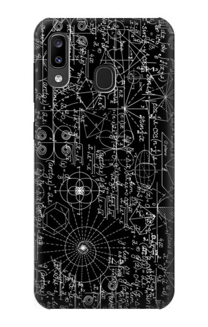 W3808 Mathematics Blackboard Hülle Schutzhülle Taschen und Leder Flip für Samsung Galaxy A20, Galaxy A30