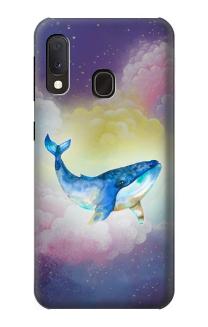 W3802 Dream Whale Pastel Fantasy Hülle Schutzhülle Taschen und Leder Flip für Samsung Galaxy A20e