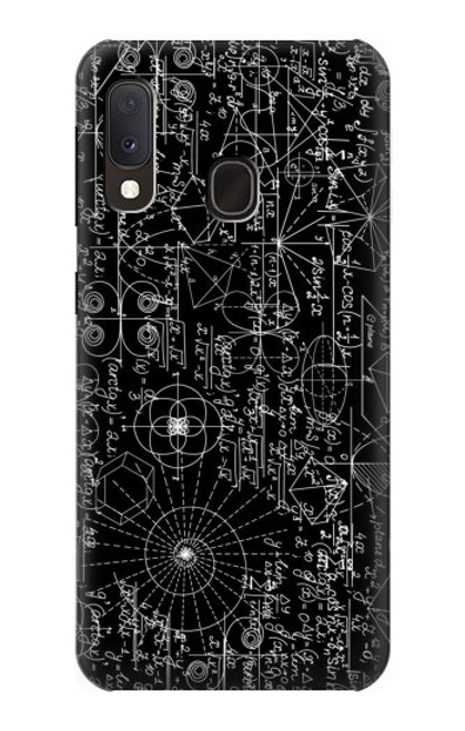 W3808 Mathematics Blackboard Hülle Schutzhülle Taschen und Leder Flip für Samsung Galaxy A20e