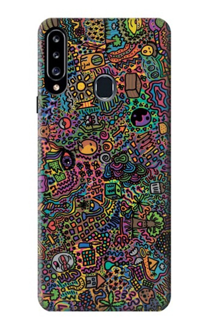 W3815 Psychedelic Art Hülle Schutzhülle Taschen und Leder Flip für Samsung Galaxy A20s