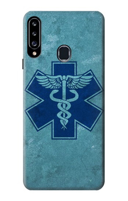 W3824 Caduceus Medical Symbol Hülle Schutzhülle Taschen und Leder Flip für Samsung Galaxy A20s