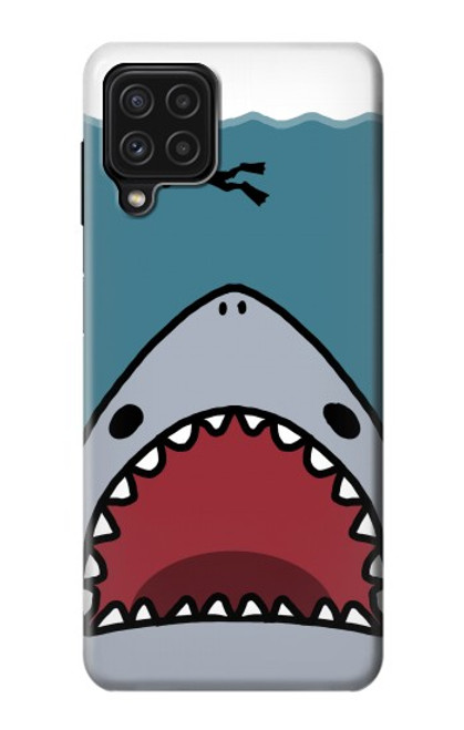 W3825 Cartoon Shark Sea Diving Hülle Schutzhülle Taschen und Leder Flip für Samsung Galaxy A22 4G