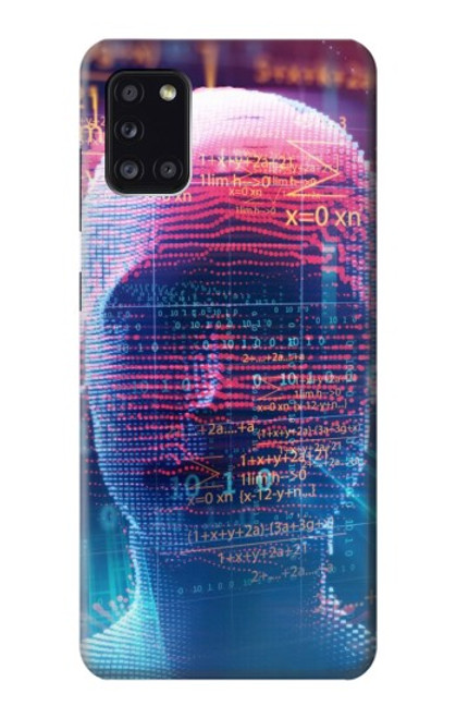 W3800 Digital Human Face Hülle Schutzhülle Taschen und Leder Flip für Samsung Galaxy A31