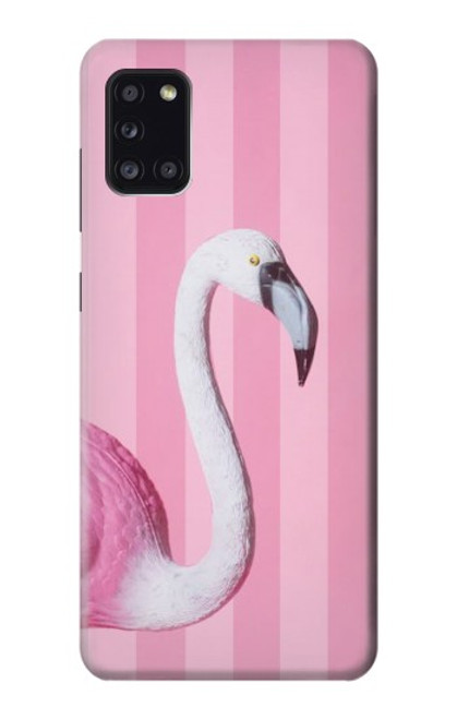 W3805 Flamingo Pink Pastel Hülle Schutzhülle Taschen und Leder Flip für Samsung Galaxy A31