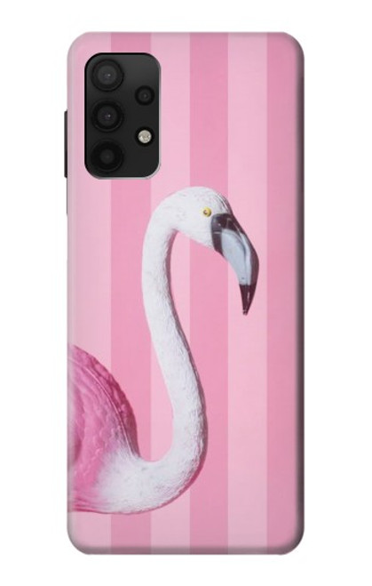 W3805 Flamingo Pink Pastel Hülle Schutzhülle Taschen und Leder Flip für Samsung Galaxy A32 4G