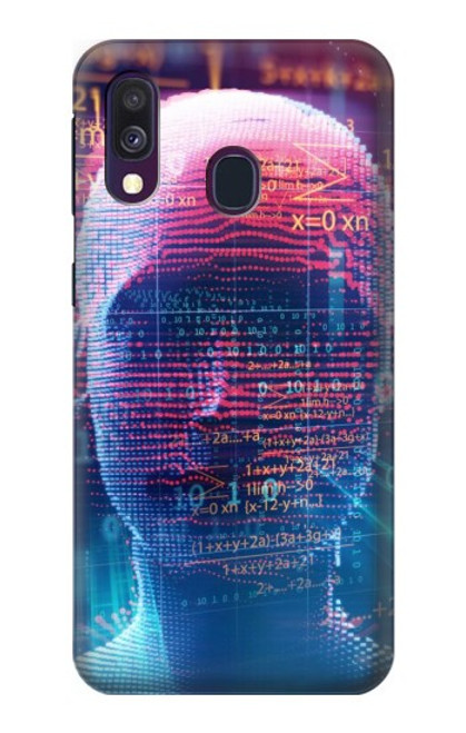 W3800 Digital Human Face Hülle Schutzhülle Taschen und Leder Flip für Samsung Galaxy A40