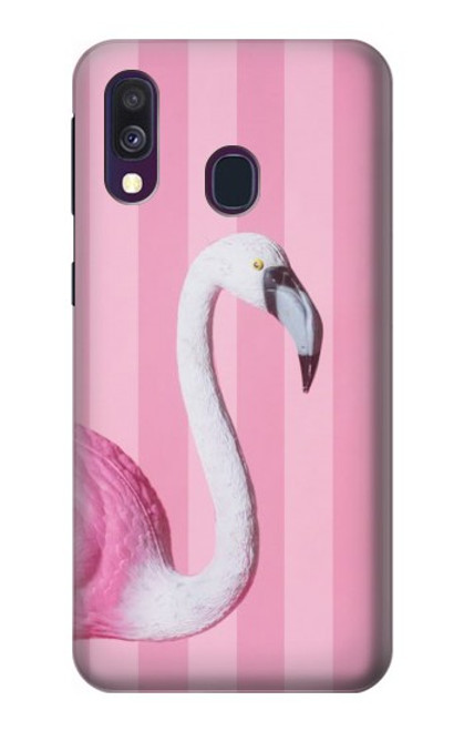 W3805 Flamingo Pink Pastel Hülle Schutzhülle Taschen und Leder Flip für Samsung Galaxy A40