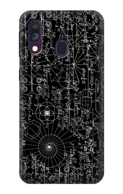 W3808 Mathematics Blackboard Hülle Schutzhülle Taschen und Leder Flip für Samsung Galaxy A40