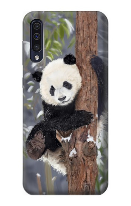 W3793 Cute Baby Panda Snow Painting Hülle Schutzhülle Taschen und Leder Flip für Samsung Galaxy A50