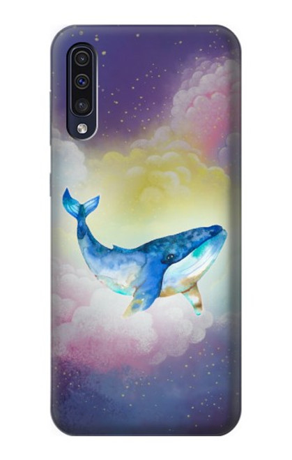 W3802 Dream Whale Pastel Fantasy Hülle Schutzhülle Taschen und Leder Flip für Samsung Galaxy A50