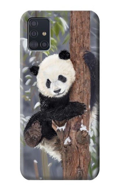 W3793 Cute Baby Panda Snow Painting Hülle Schutzhülle Taschen und Leder Flip für Samsung Galaxy A51 5G