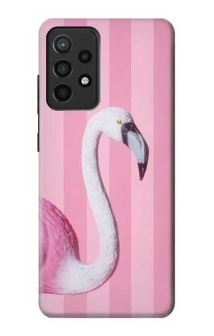 W3805 Flamingo Pink Pastel Hülle Schutzhülle Taschen und Leder Flip für Samsung Galaxy A52, Galaxy A52 5G