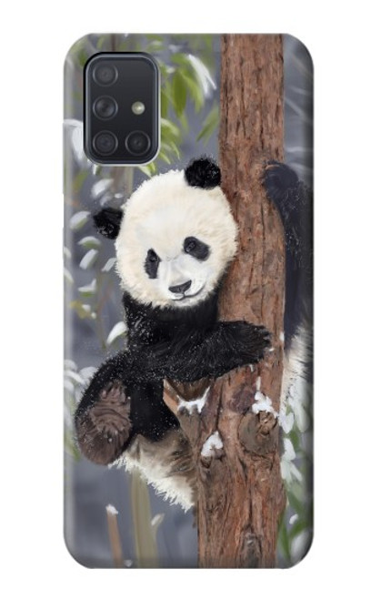 W3793 Cute Baby Panda Snow Painting Hülle Schutzhülle Taschen und Leder Flip für Samsung Galaxy A71 5G