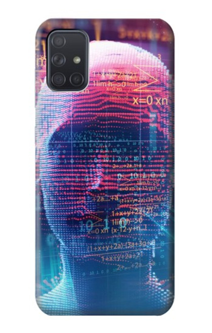 W3800 Digital Human Face Hülle Schutzhülle Taschen und Leder Flip für Samsung Galaxy A71 5G