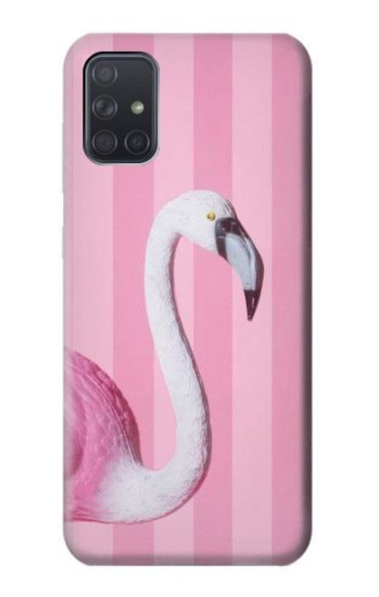 W3805 Flamingo Pink Pastel Hülle Schutzhülle Taschen und Leder Flip für Samsung Galaxy A71 5G