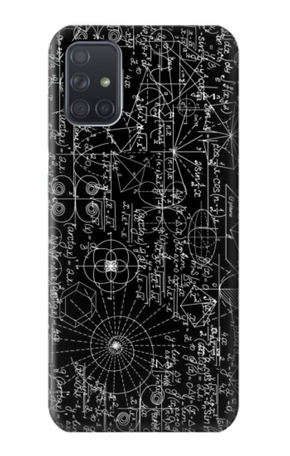 W3808 Mathematics Blackboard Hülle Schutzhülle Taschen und Leder Flip für Samsung Galaxy A71 5G