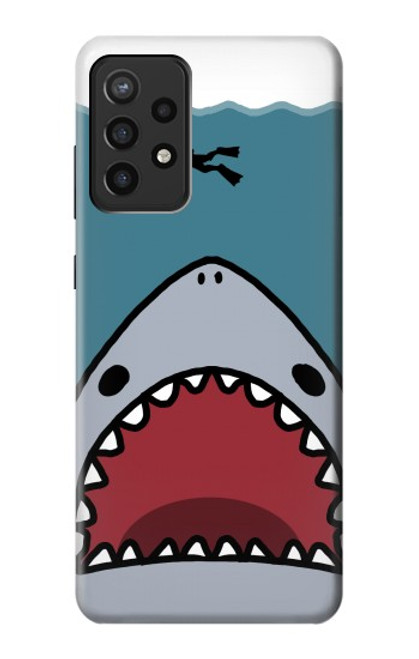 W3825 Cartoon Shark Sea Diving Hülle Schutzhülle Taschen und Leder Flip für Samsung Galaxy A72, Galaxy A72 5G