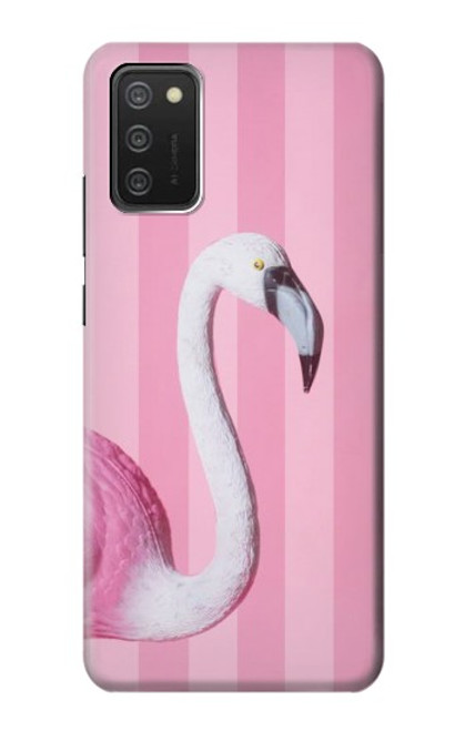 W3805 Flamingo Pink Pastel Hülle Schutzhülle Taschen und Leder Flip für Samsung Galaxy A03S